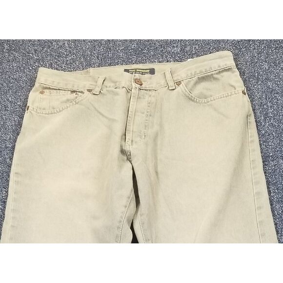 VTG ZARA Jeans Women's 34x33 Tan Denim Flared Bottoms Bootcut Y2K - Picture 2 of 14